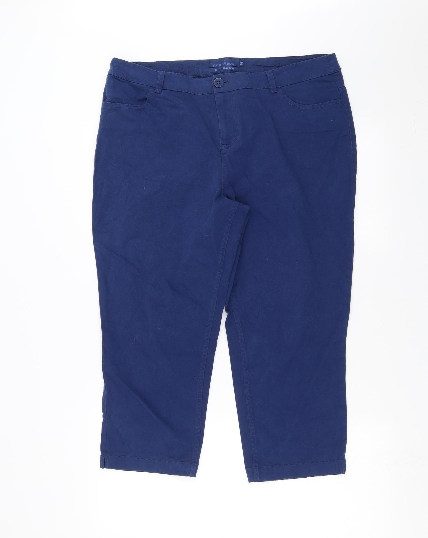 Seasalt Cornwall Womens Blue   Cropped Trousers Size 16 L21 in