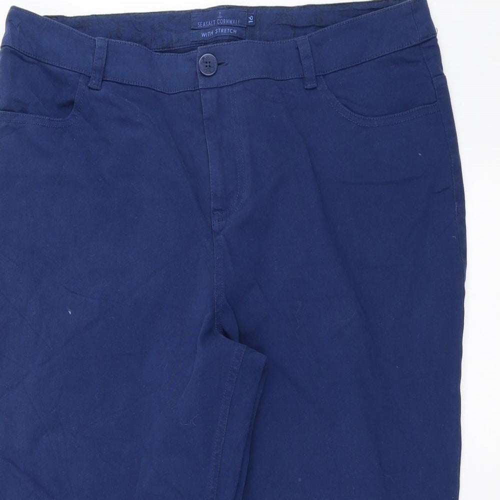 Seasalt Cornwall Womens Blue   Cropped Trousers Size 16 L21 in