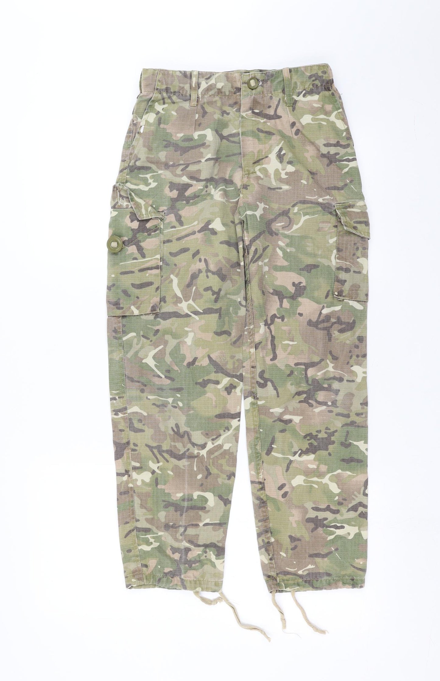 Kombat Uk Boys Green Camouflage  Cargo Trousers Size 9-10 Years