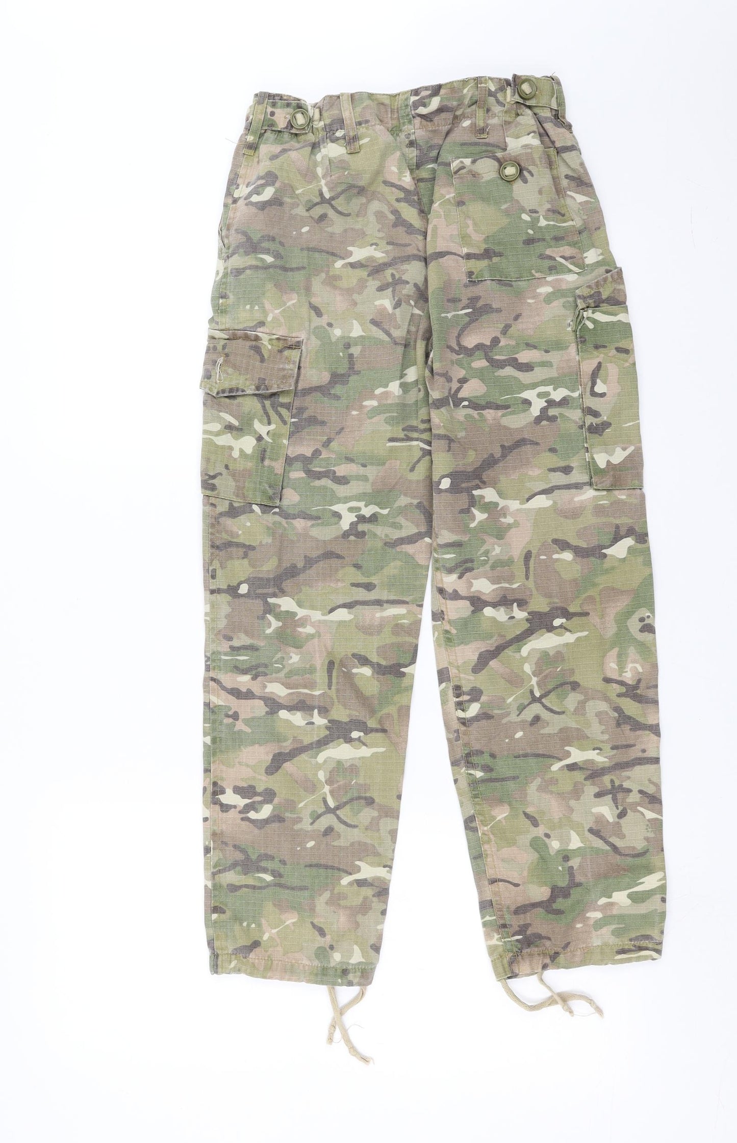 Kombat Uk Boys Green Camouflage  Cargo Trousers Size 9-10 Years