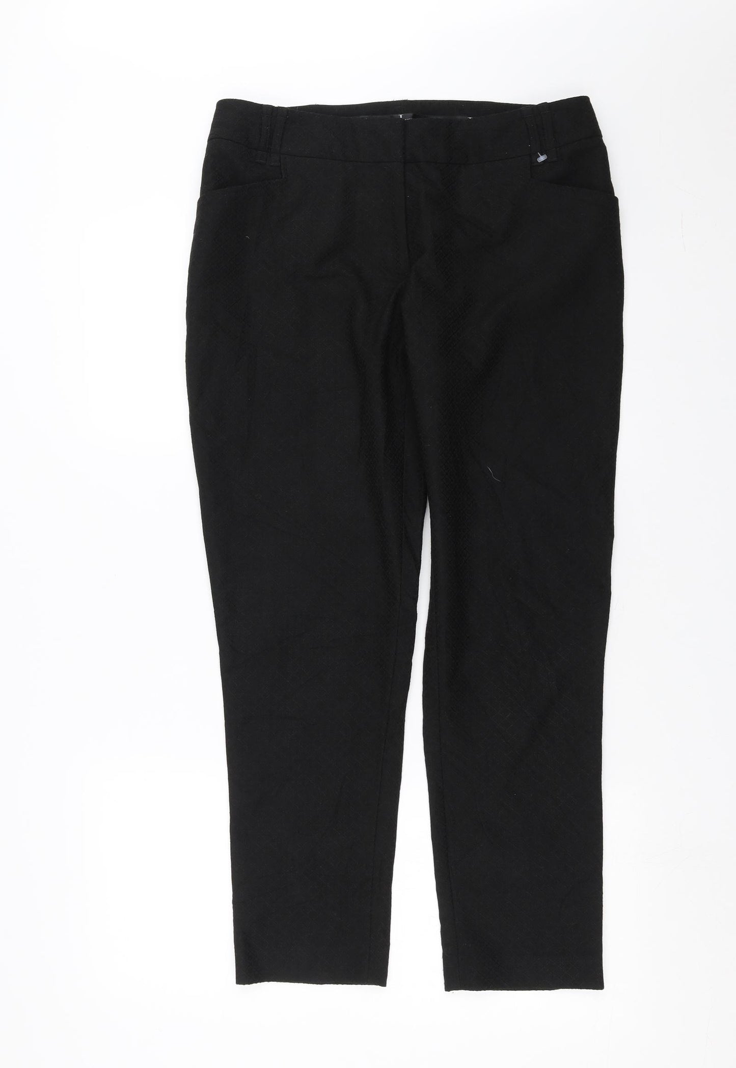 Jasper Conran Womens Black Geometric  Trousers  Size 12 L27 in