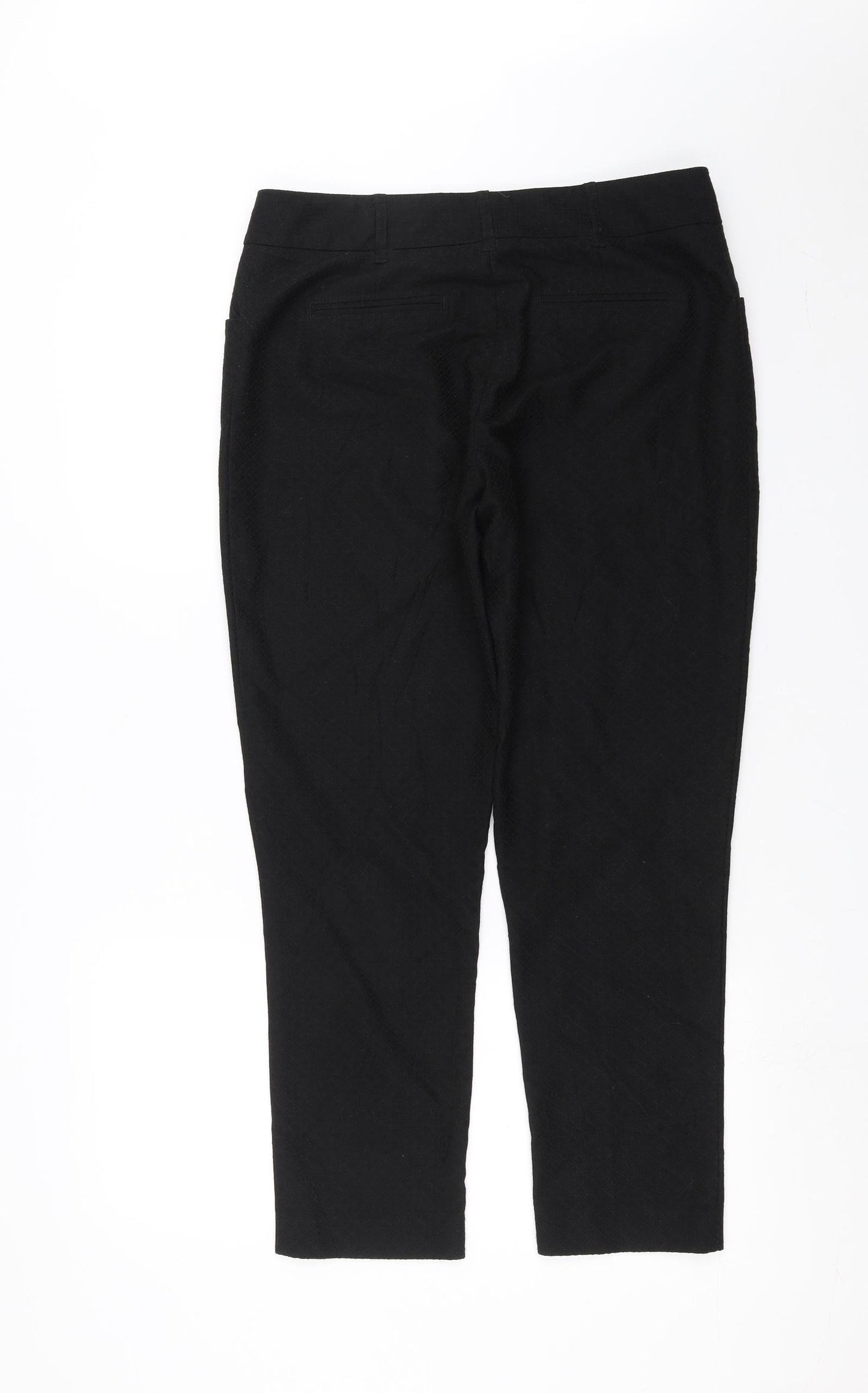 Jasper Conran Womens Black Geometric  Trousers  Size 12 L27 in