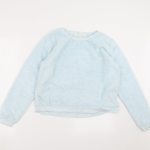 H&M Girls Blue   Pullover Jumper Size 14 Years  - fluffy
