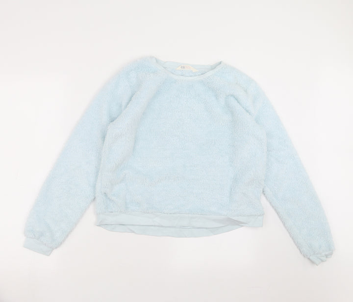 H&M Girls Blue   Pullover Jumper Size 14 Years  - fluffy