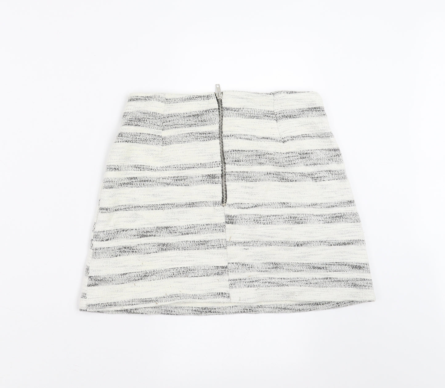 Topshop Womens Ivory Striped  A-Line Skirt Size 10