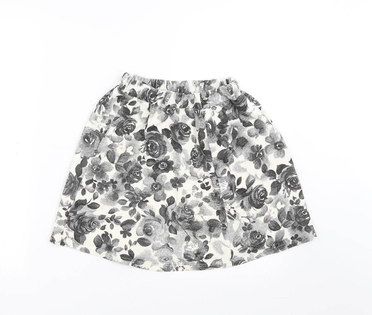 Primark Womens Ivory Floral  A-Line Skirt Size 6