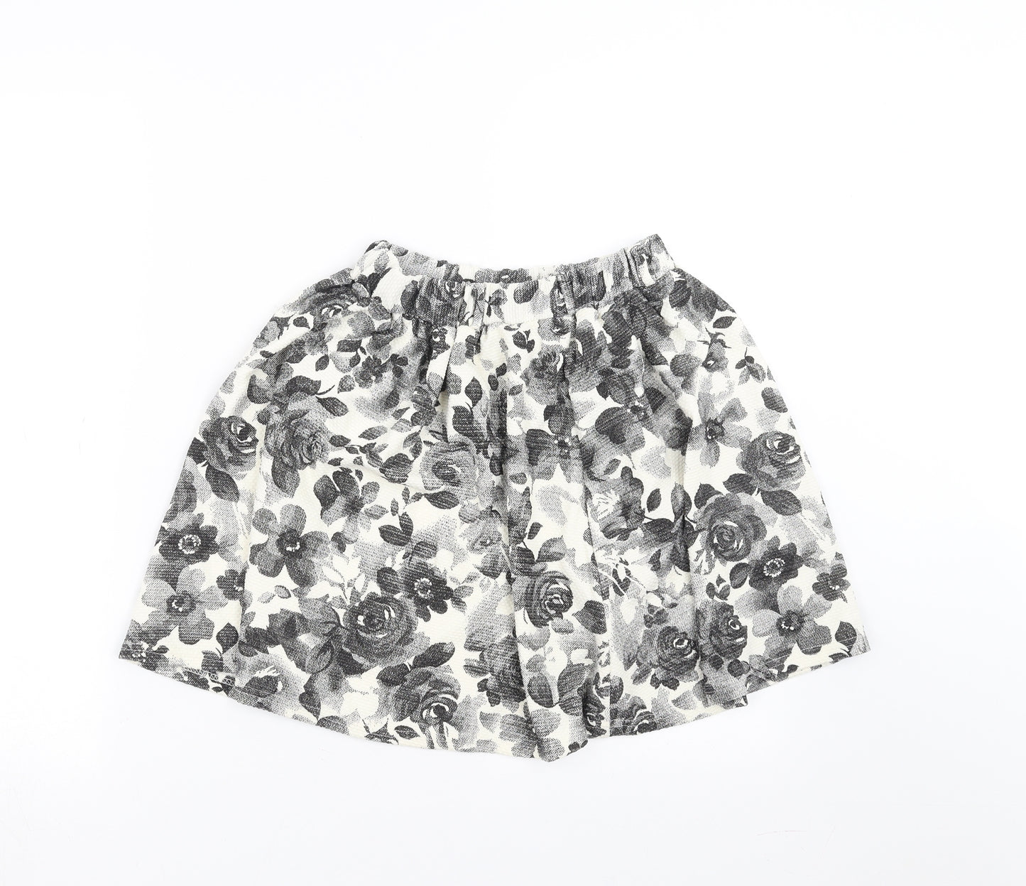 Primark Womens Ivory Floral  A-Line Skirt Size 6