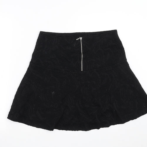 Promod Womens Black Geometric  A-Line Skirt Size 32 in