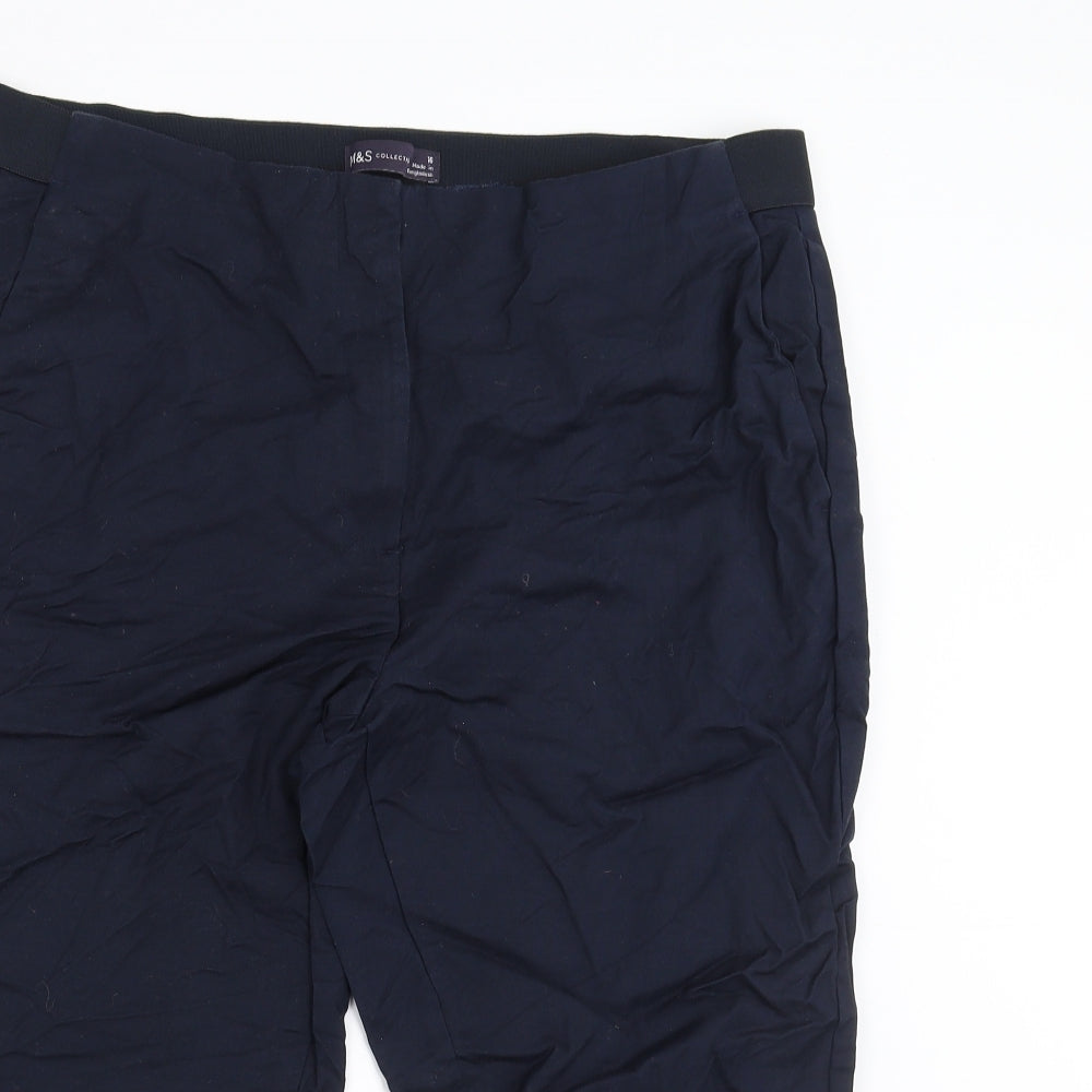 Marks and Spencer Womens Blue   Cropped Trousers Size 16 L20 in