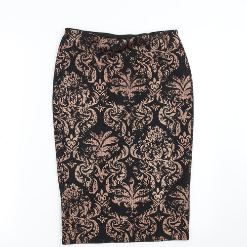 New Look Womens Black Geometric  Straight & Pencil Skirt Size 10