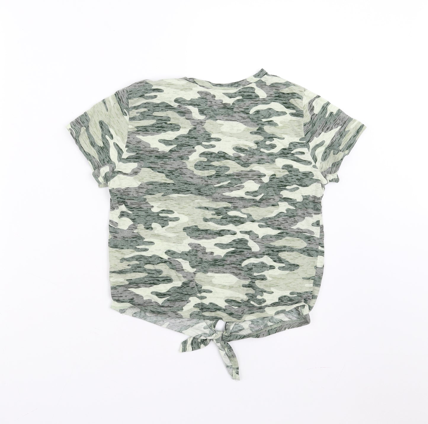 Primark Girls Green Camouflage  Basic T-Shirt Size 11-12 Years