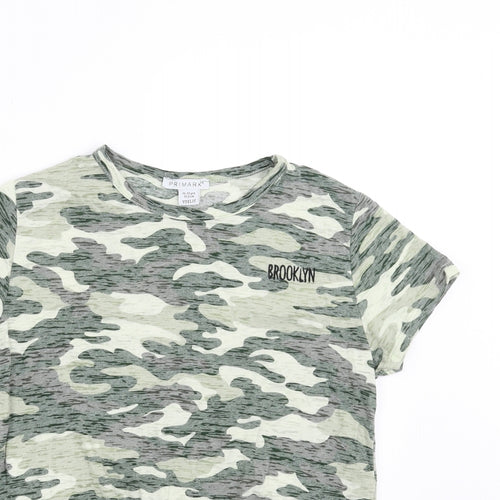 Primark Girls Green Camouflage  Basic T-Shirt Size 11-12 Years