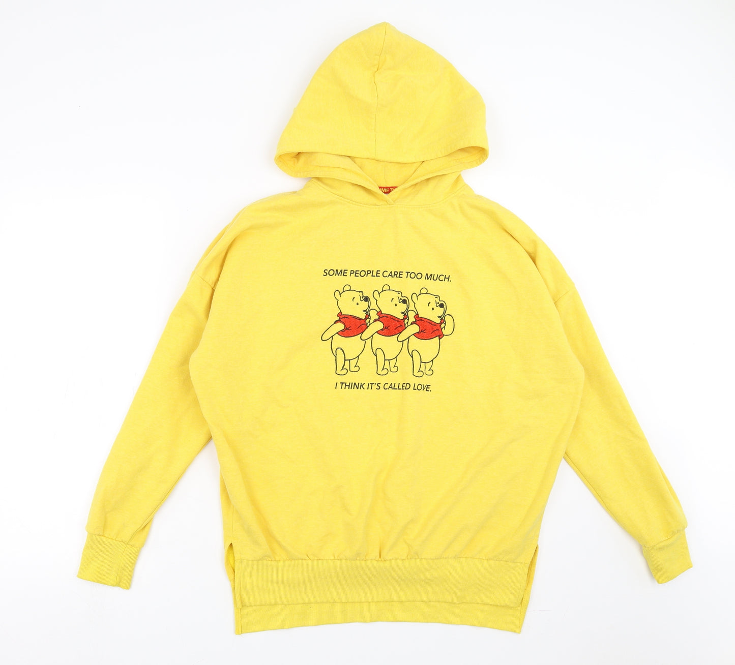 Primark Womens Yellow   Pullover Hoodie Size M  - winnie the pooh