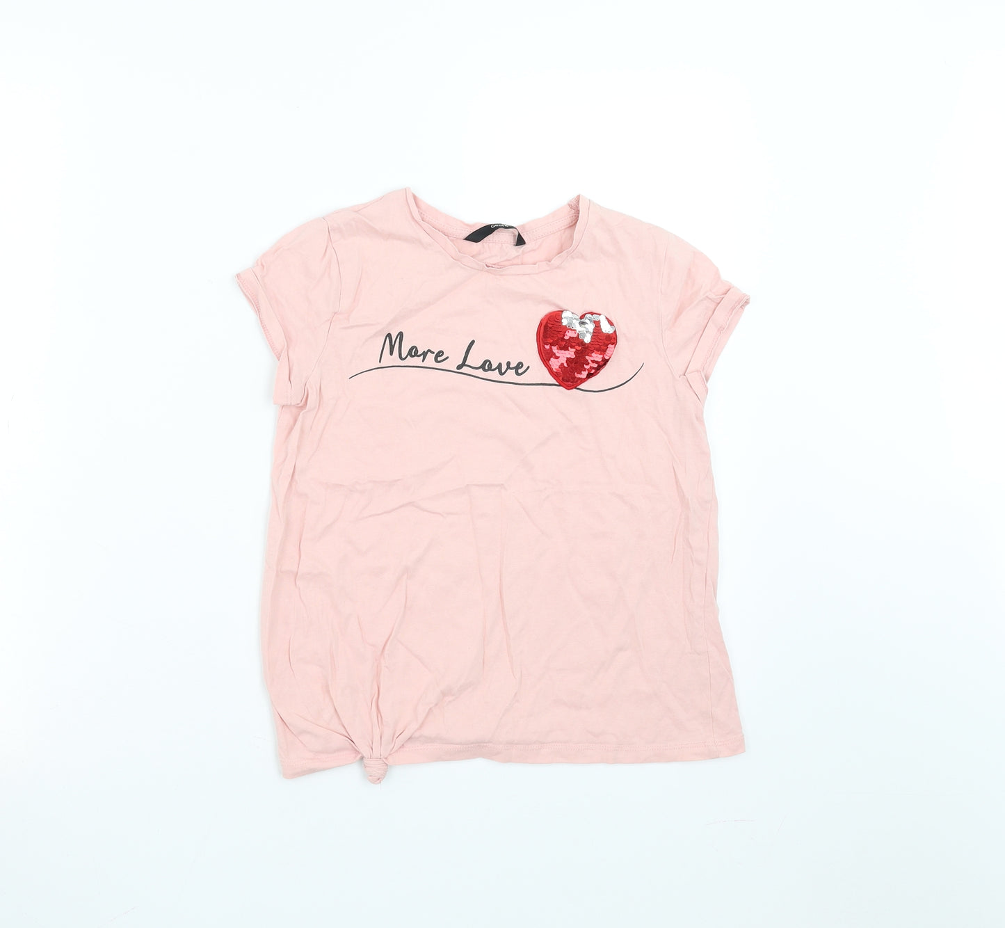 George Girls Pink   Basic T-Shirt Size 10-11 Years  - more love