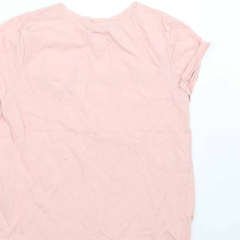George Girls Pink   Basic T-Shirt Size 10-11 Years  - more love
