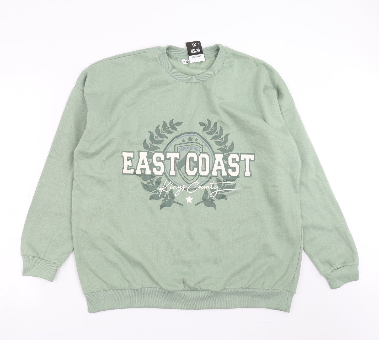 PEP&CO Womens Green   Pullover Sweatshirt Size XL  - East Coast