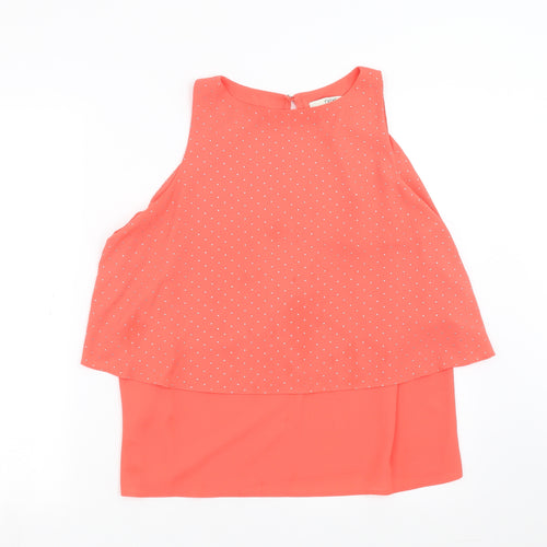 NEXT Womens Orange   Basic Blouse Size 14  - studded detail