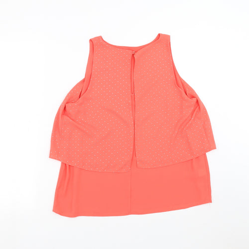 NEXT Womens Orange   Basic Blouse Size 14  - studded detail