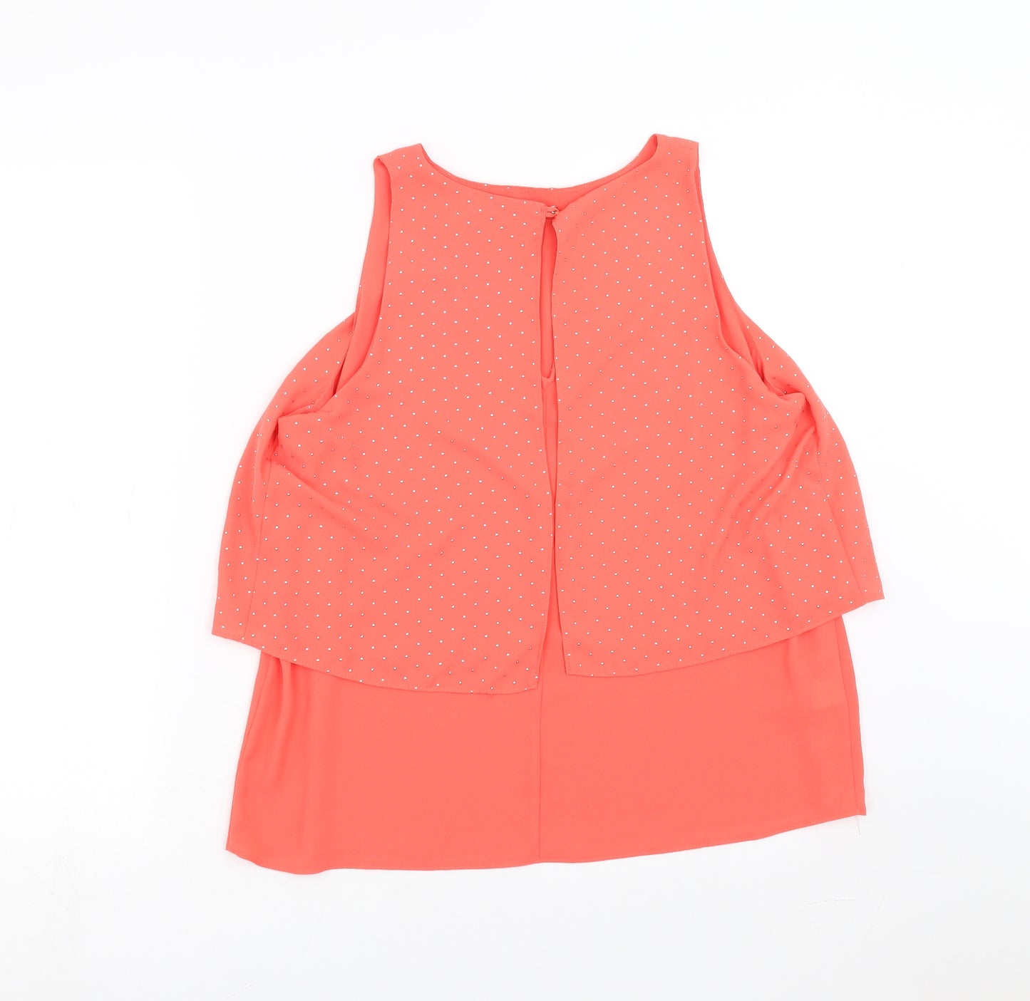 NEXT Womens Orange   Basic Blouse Size 14  - studded detail