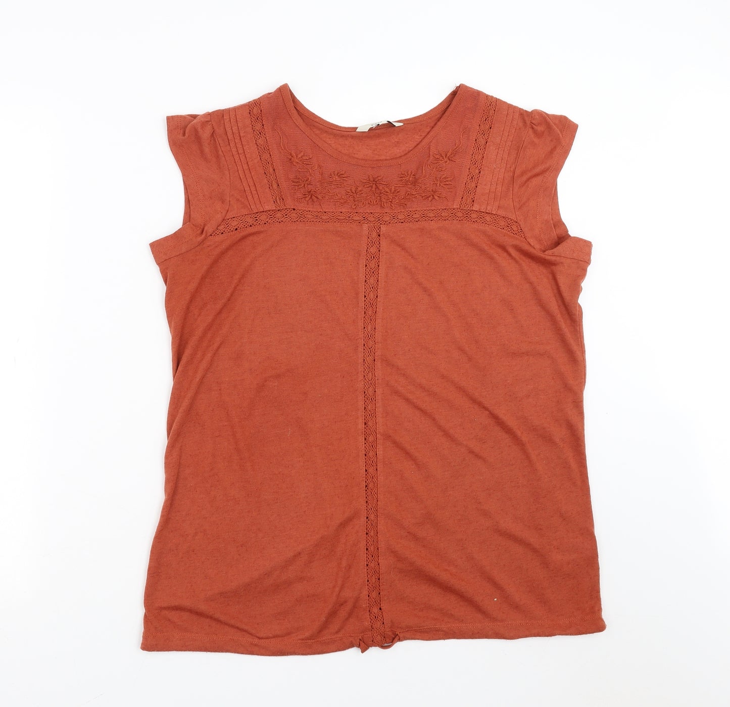 NEXT Womens Brown   Basic Blouse Size 16  - crochet detail