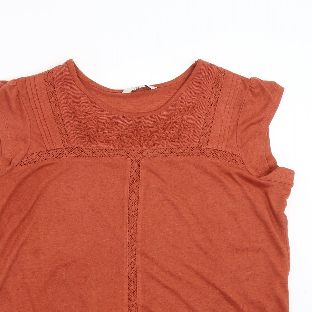 NEXT Womens Brown   Basic Blouse Size 16  - crochet detail