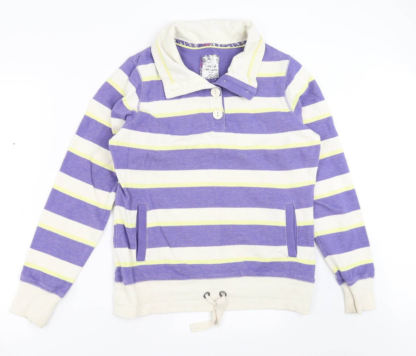Marks and Spencer Womens Purple Striped  Pullover Jumper Size 14