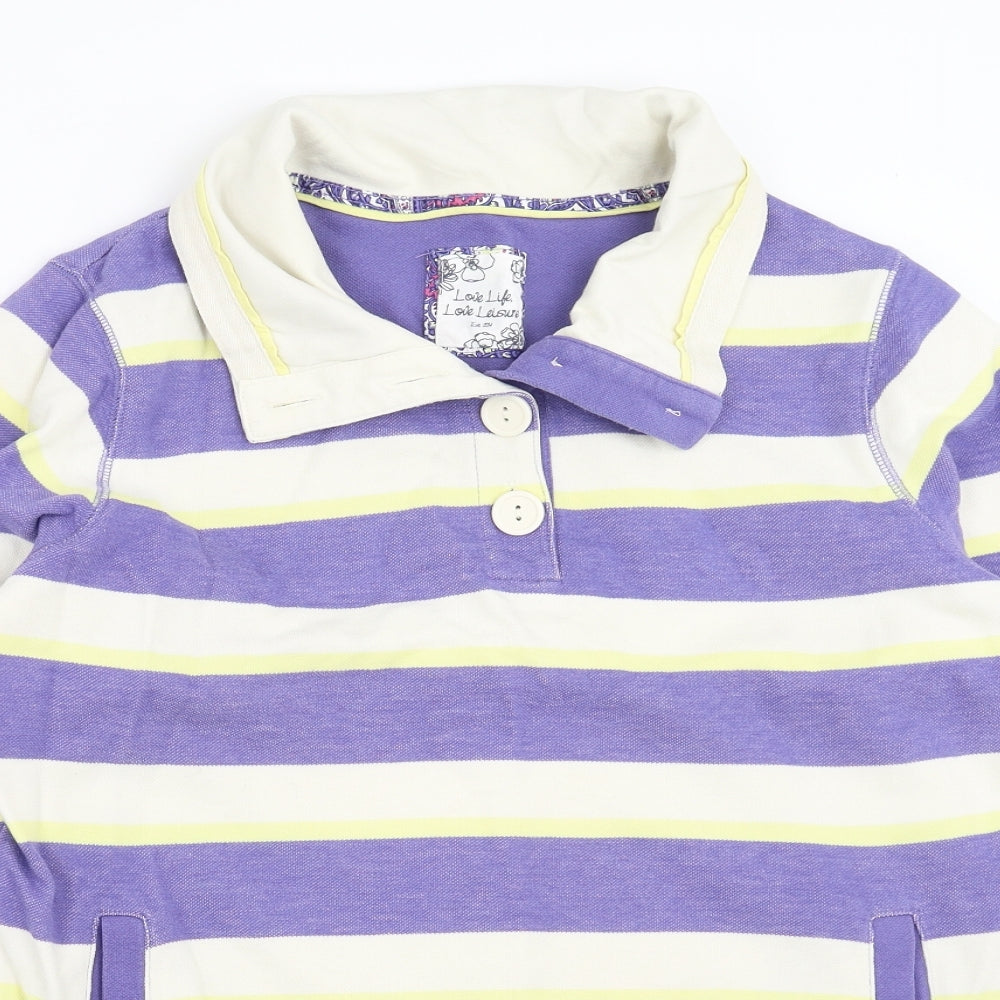 Marks and Spencer Womens Purple Striped  Pullover Jumper Size 14