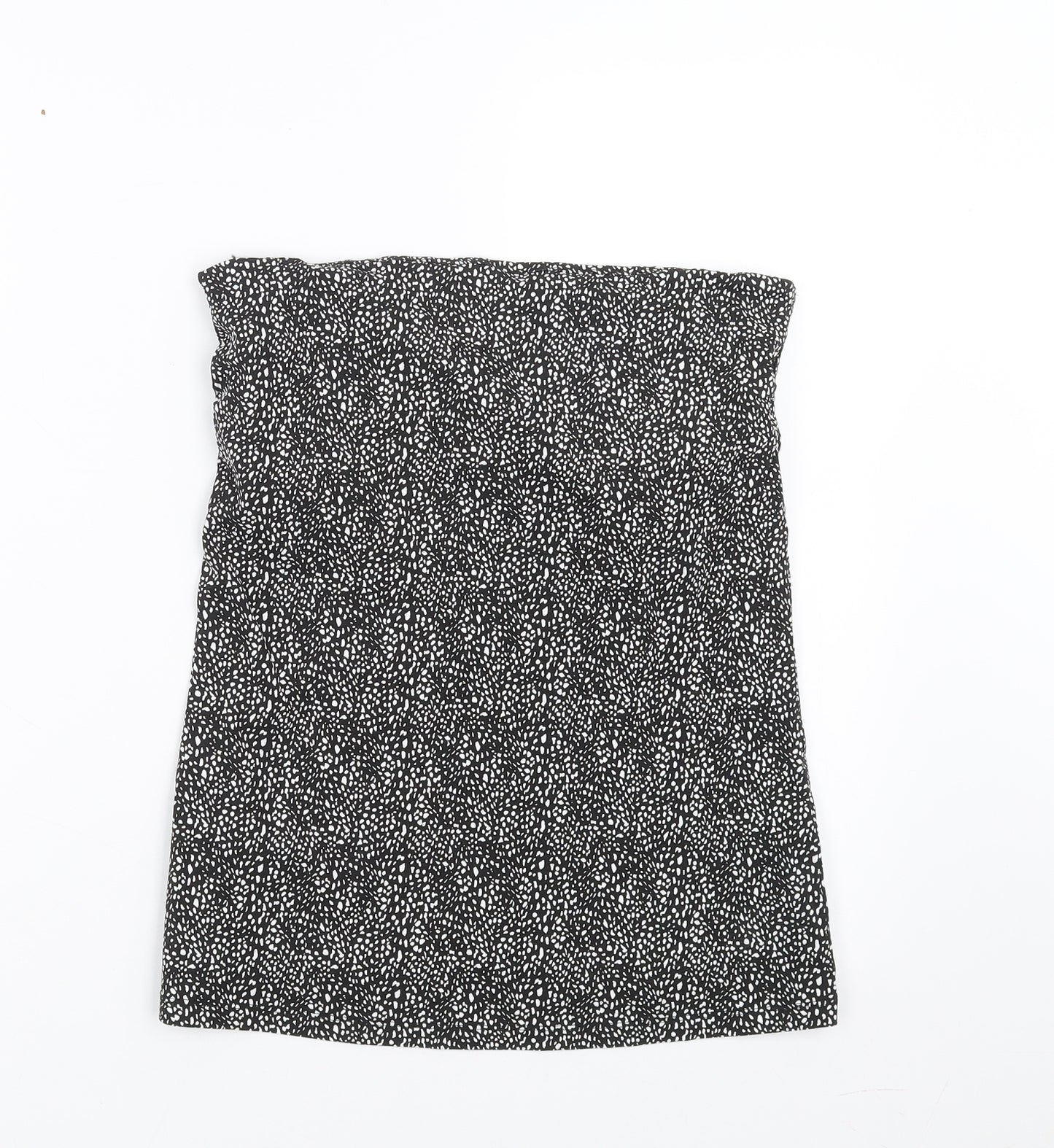Matalan Womens Black Geometric  Basic T-Shirt Size 12  - boobtube
