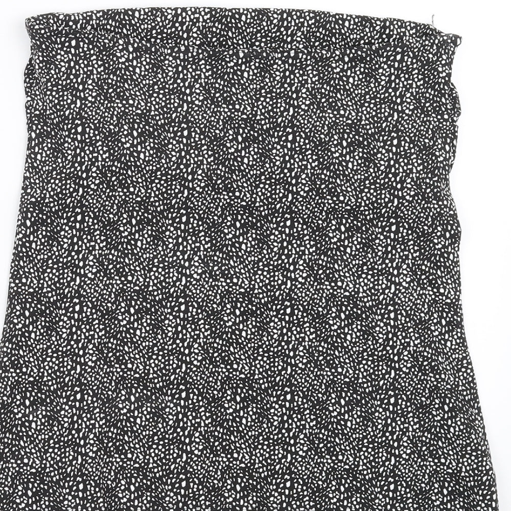 Matalan Womens Black Geometric  Basic T-Shirt Size 12  - boobtube