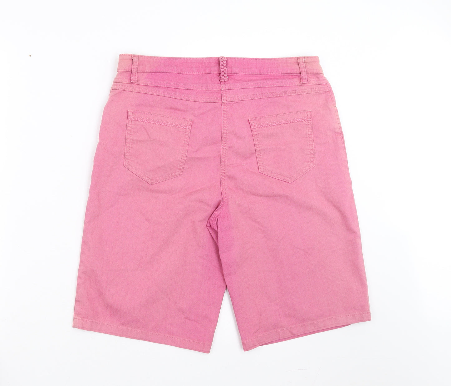 Marks and Spencer Womens Pink  Denim Bermuda Shorts Size 14
