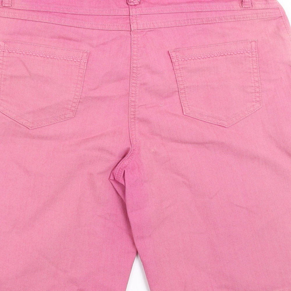 Marks and Spencer Womens Pink  Denim Bermuda Shorts Size 14