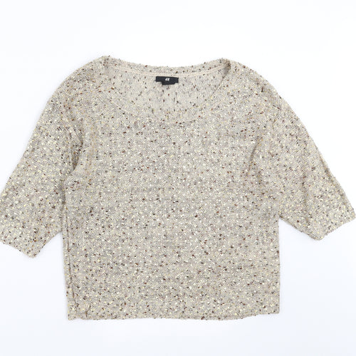 H&M Womens Beige   Pullover Jumper Size XS  - sequins