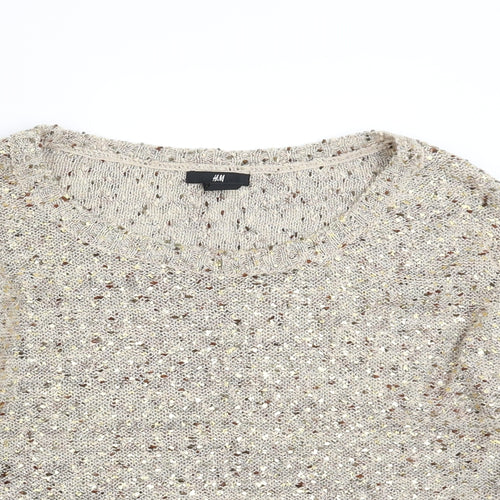 H&M Womens Beige   Pullover Jumper Size XS  - sequins