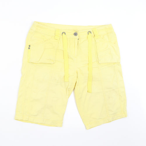 Papaya Womens Yellow   Bermuda Shorts Size 14