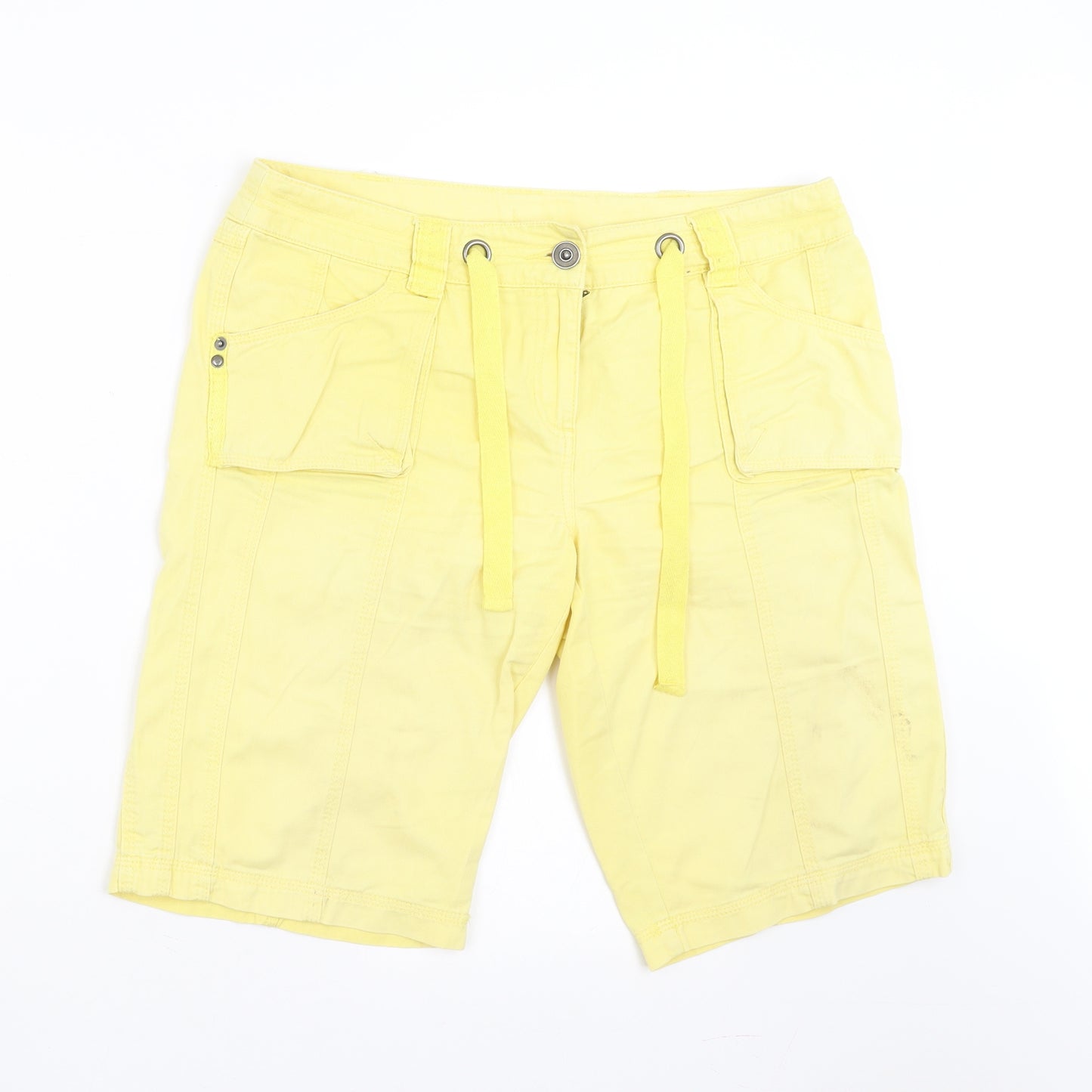 Papaya Womens Yellow   Bermuda Shorts Size 14