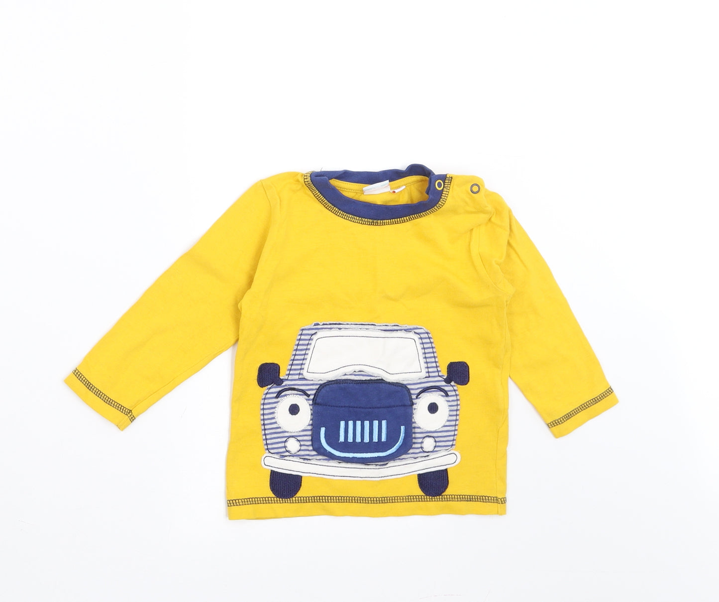 Blue Zoo Boys Yellow   Basic T-Shirt Size 9-12 Months  - car