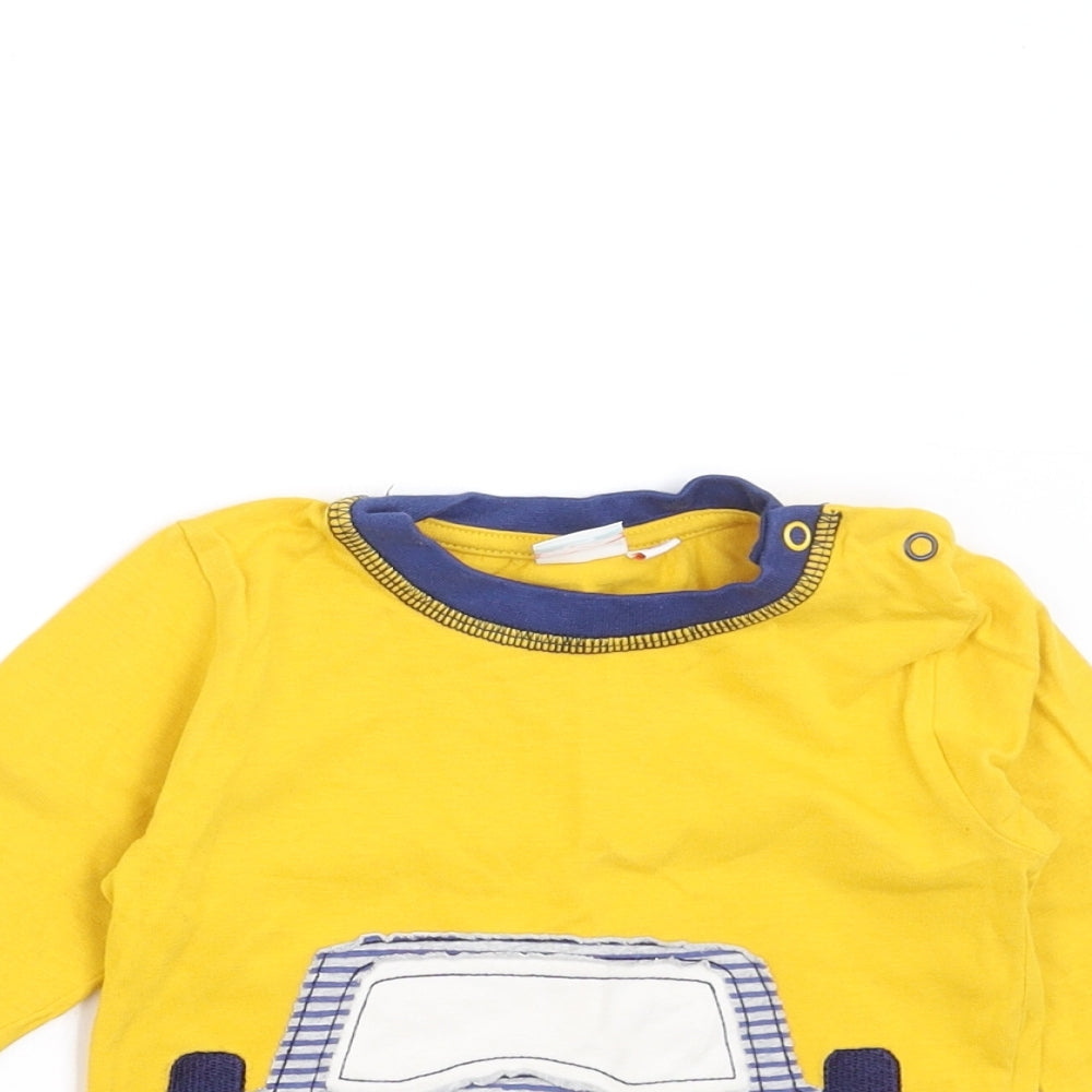 Blue Zoo Boys Yellow   Basic T-Shirt Size 9-12 Months  - car