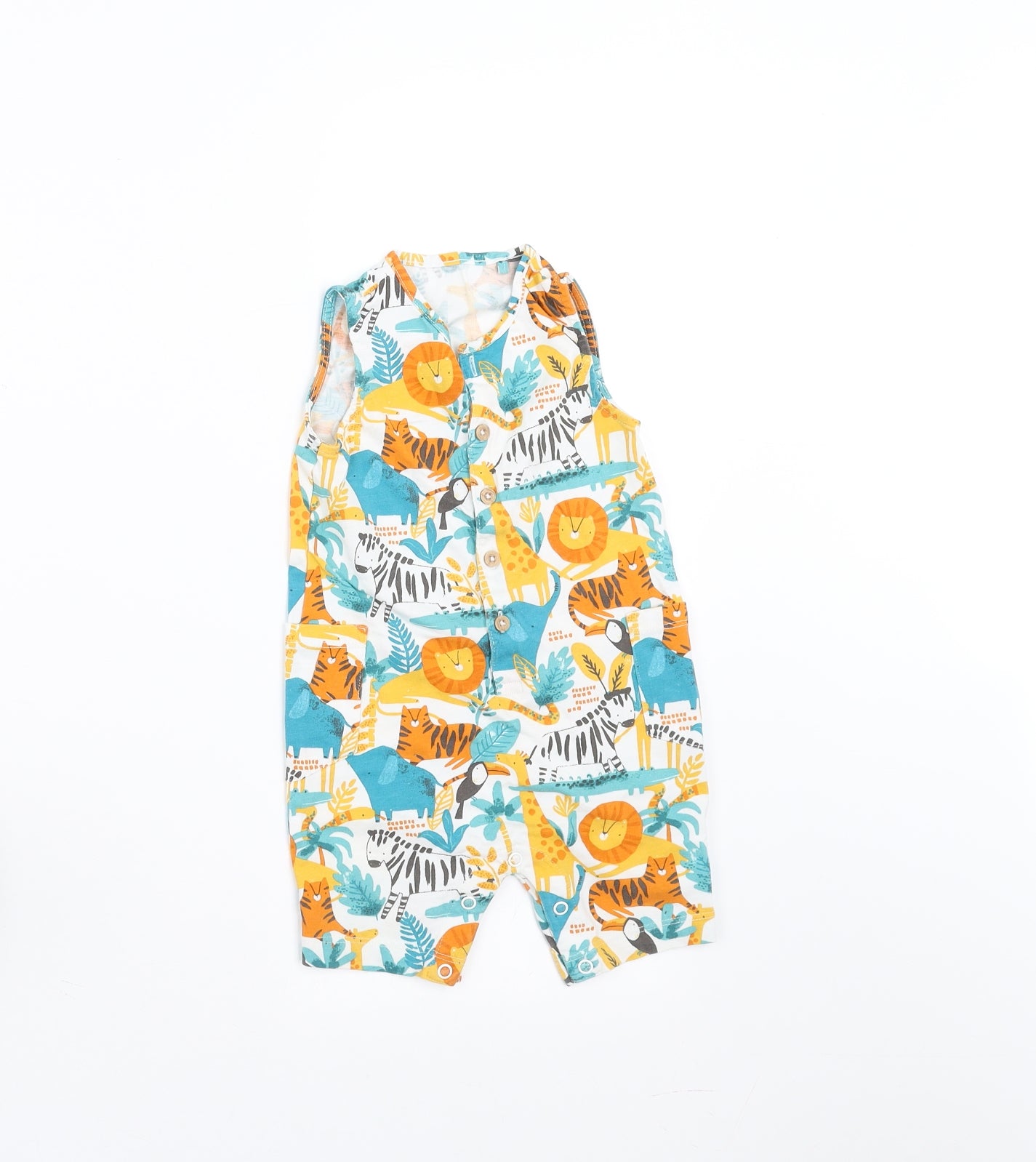 Sainsburys  Baby Multicoloured   Romper One-Piece Size 9-12 Months  - animals