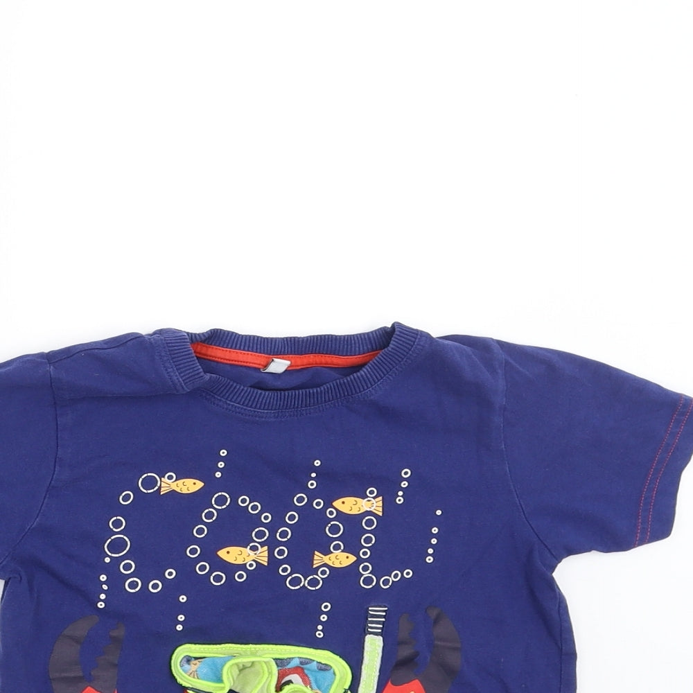 Marks and Spencer Baby Blue   Basic T-Shirt Size 18-24 Months  - crab