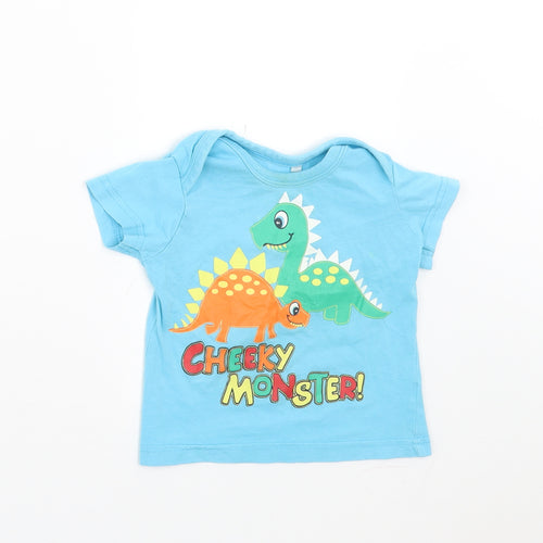 BHS Baby Blue   Basic T-Shirt Size 9-12 Months  - cheeky monster