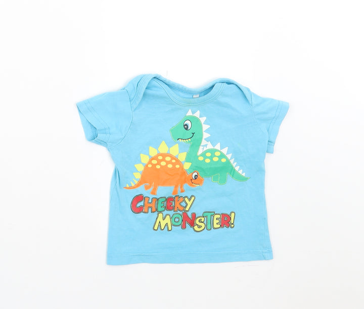 BHS Baby Blue   Basic T-Shirt Size 9-12 Months  - cheeky monster