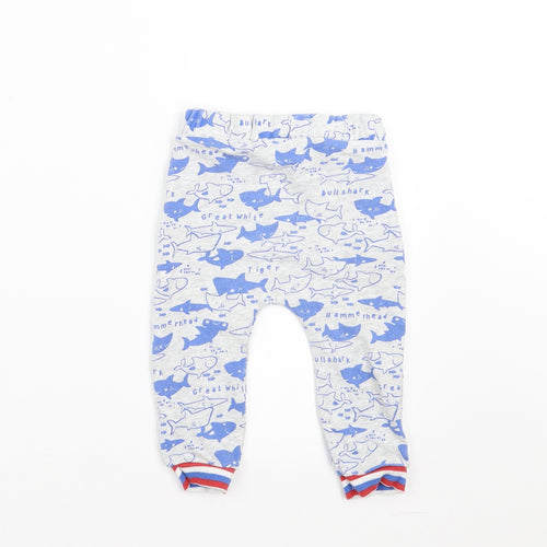 Sainsburys  Boys Grey   Jogger Trousers Size 9-12 Months  - shark