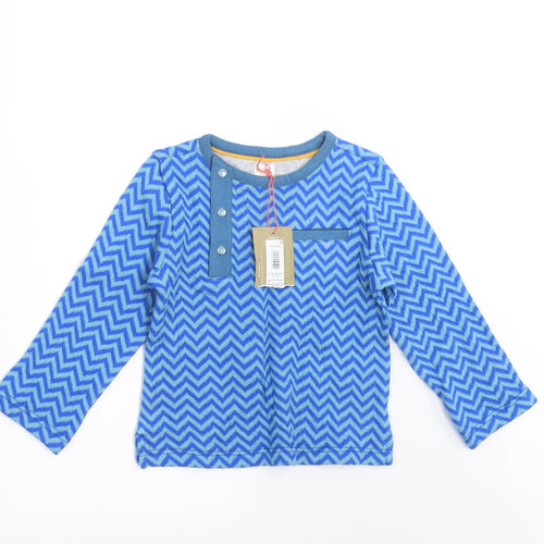 John Lewis Girls Blue Geometric  Pullover Jumper Size 9-12 Months
