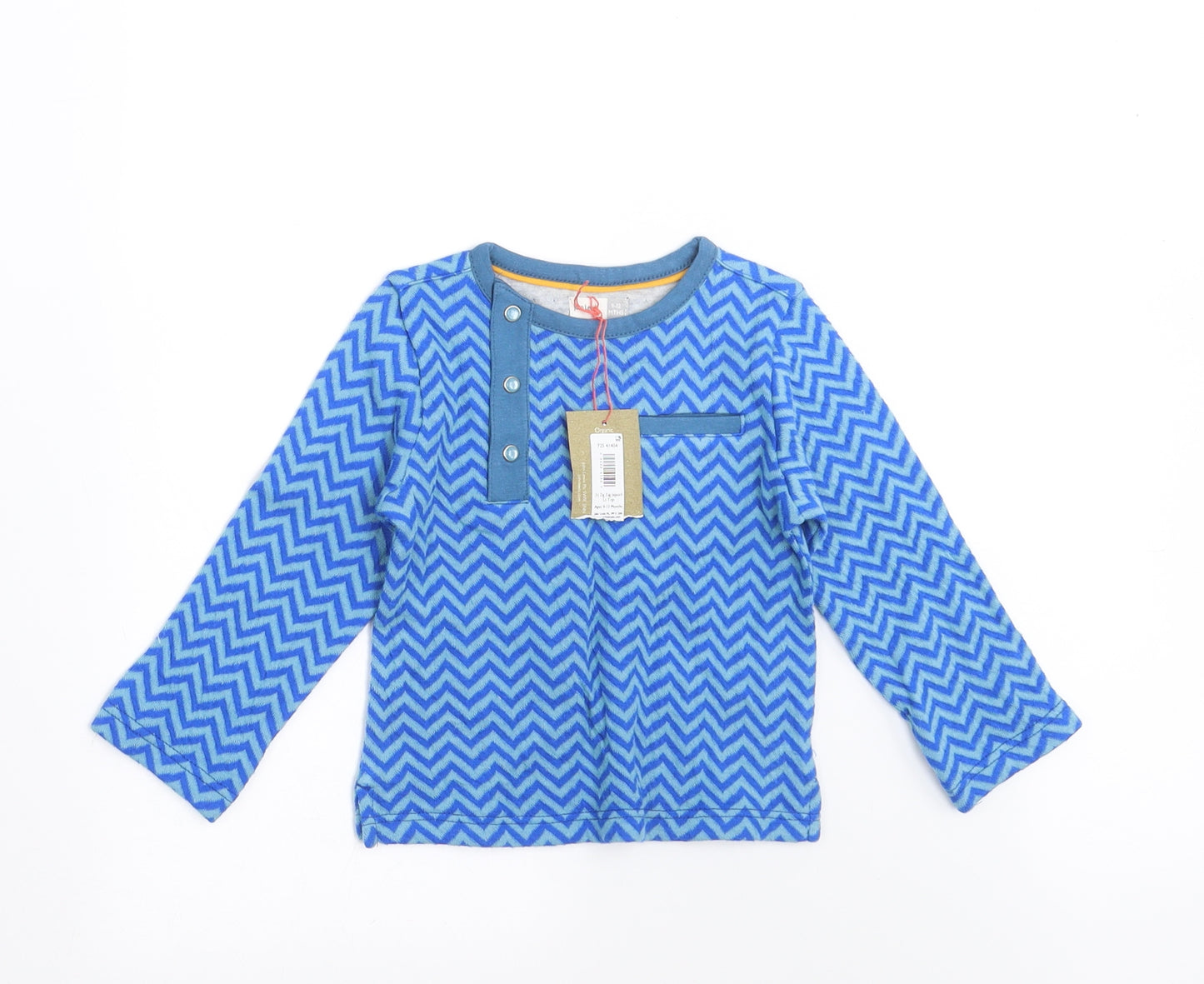 John Lewis Girls Blue Geometric  Pullover Jumper Size 9-12 Months