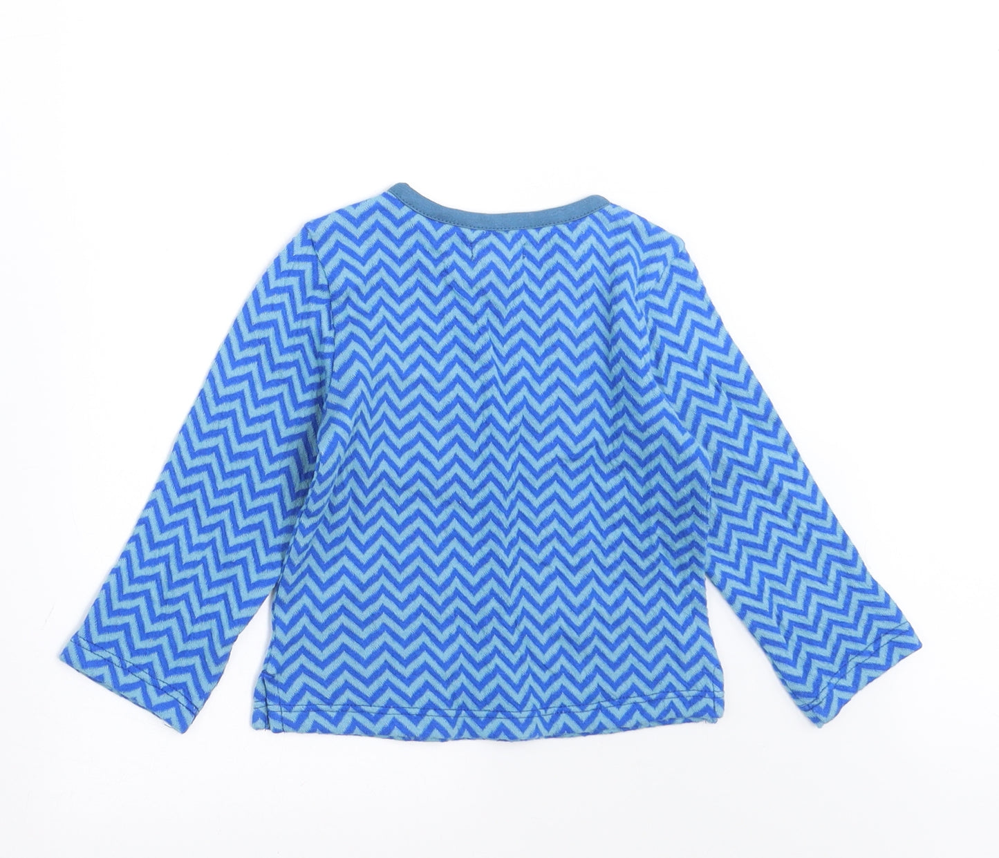 John Lewis Girls Blue Geometric  Pullover Jumper Size 9-12 Months