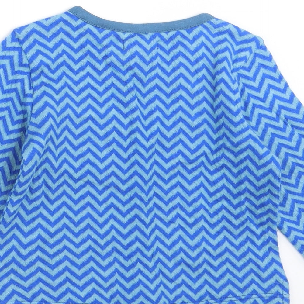 John Lewis Girls Blue Geometric  Pullover Jumper Size 9-12 Months