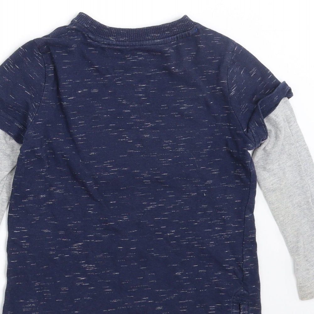 F&F Boys Blue   Basic T-Shirt Size 18-24 Months  - animal face