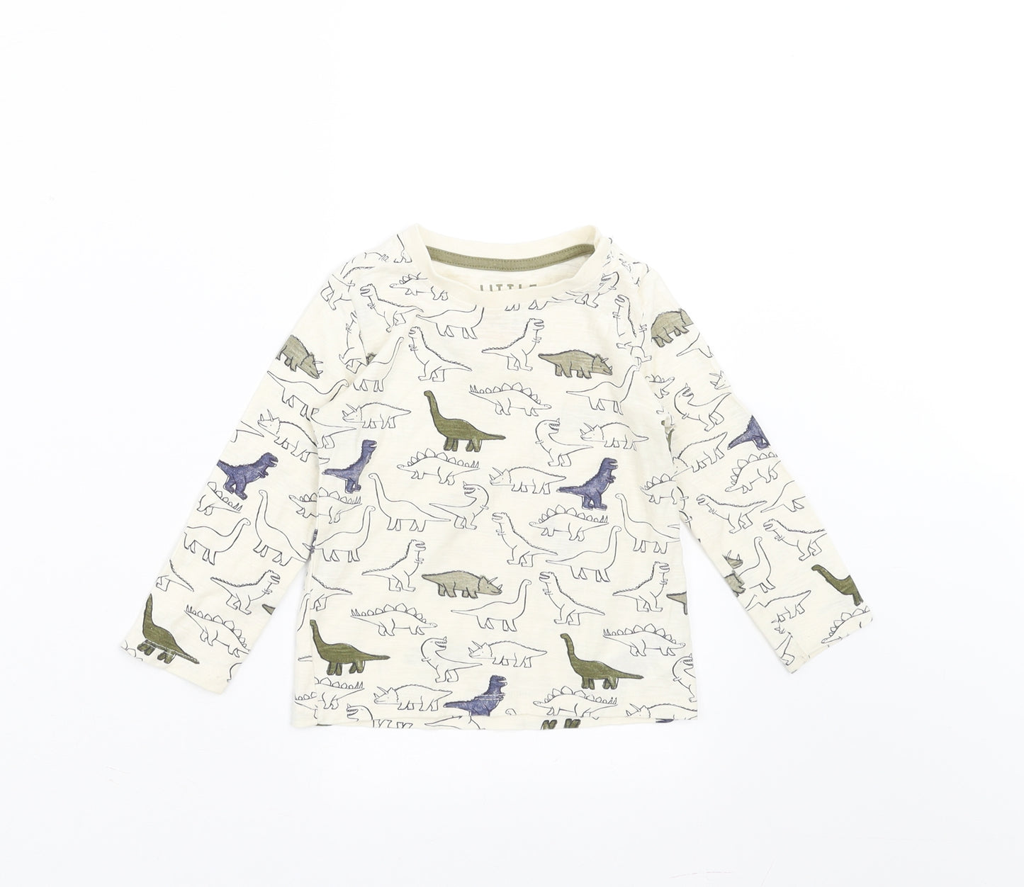 Mothercare Boys Ivory   Basic T-Shirt Size 9-12 Months  - dinosaurs