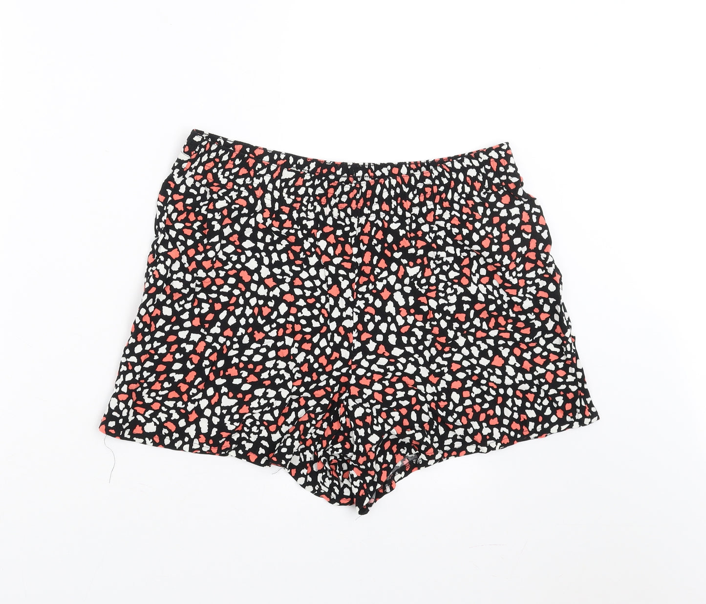 Papaya Womens Black Geometric  Hot Pants Shorts Size 14