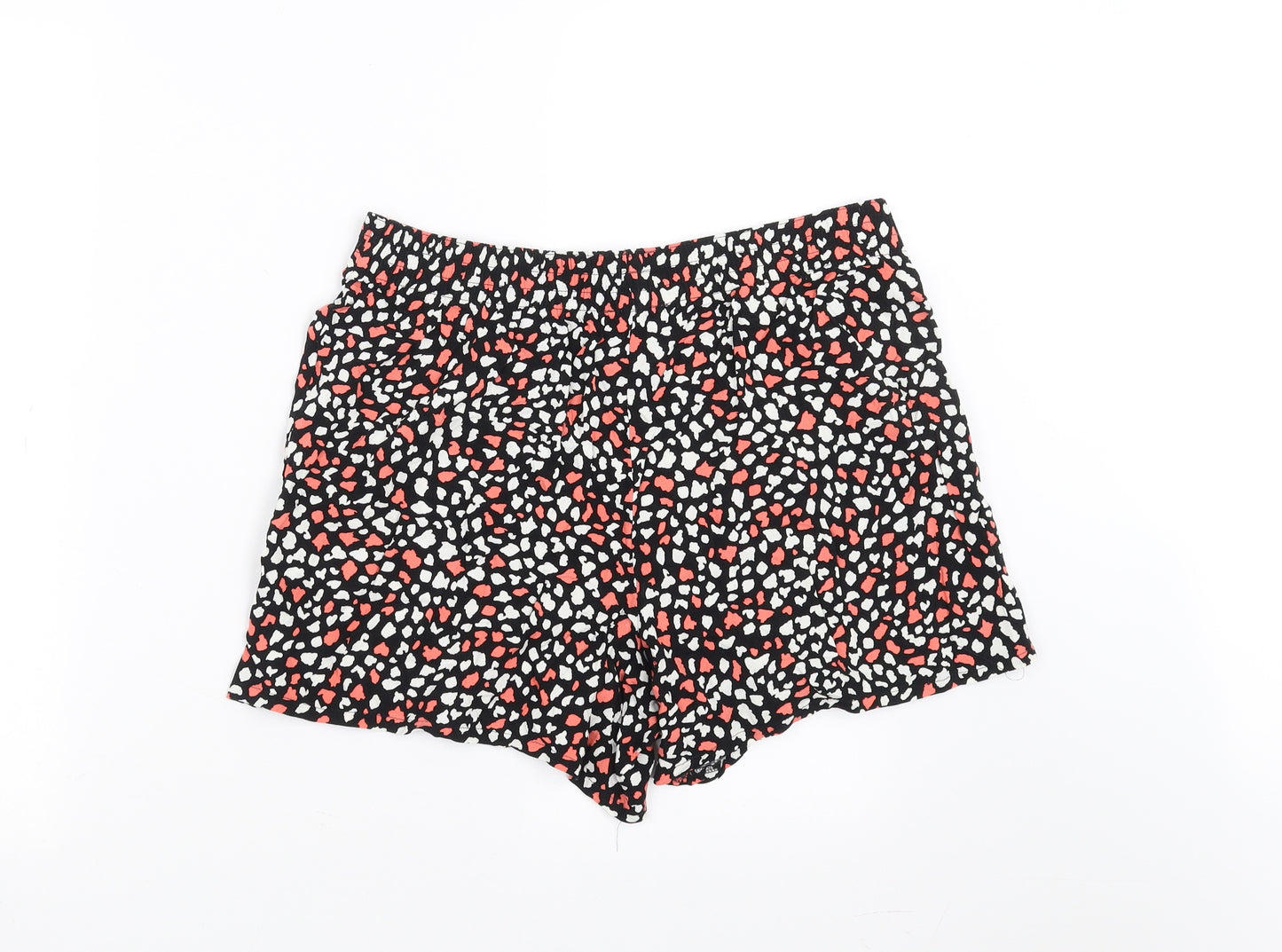 Papaya Womens Black Geometric  Hot Pants Shorts Size 14